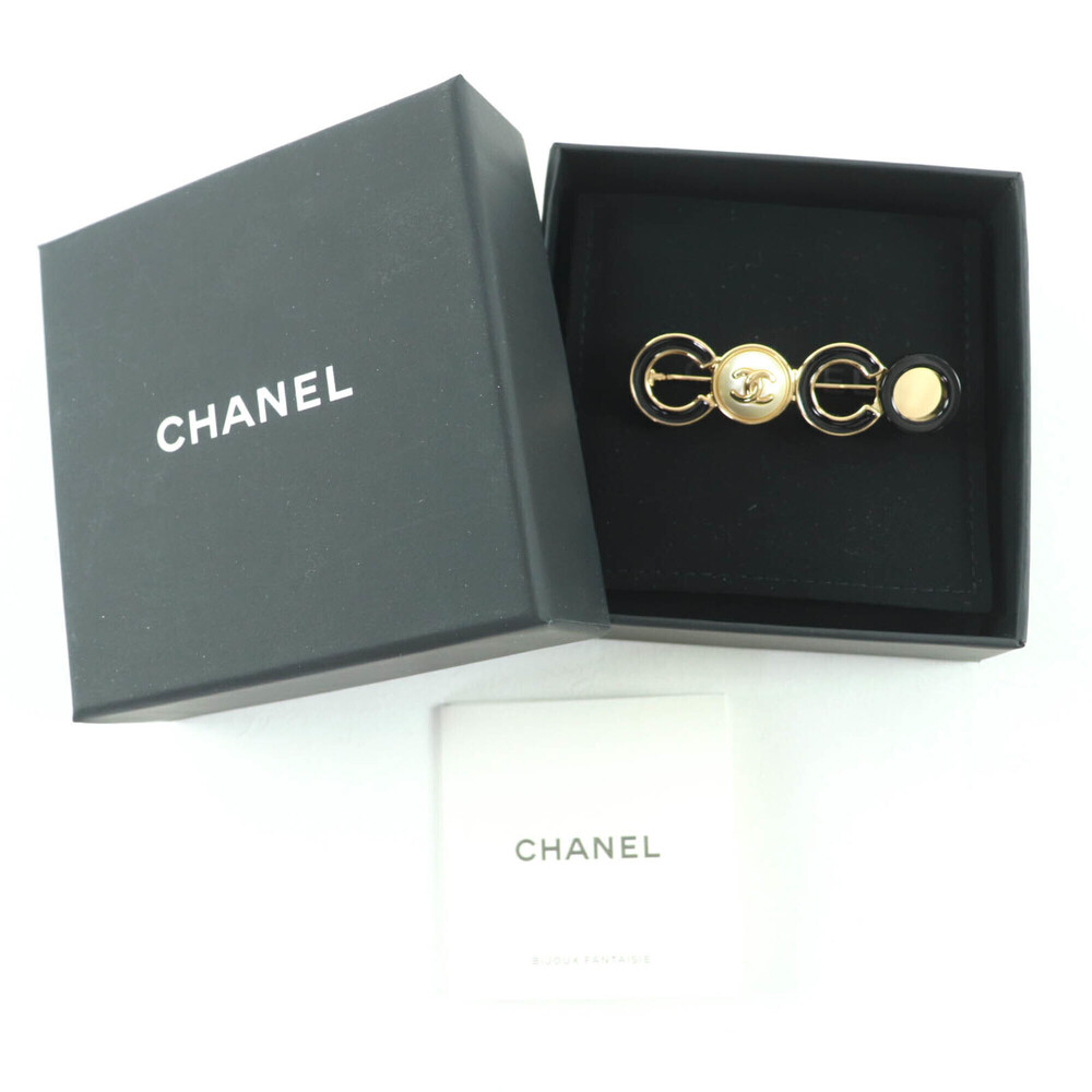 CHANEL Authentic Black Pearl Logo Brooch - Picture 2 of 8